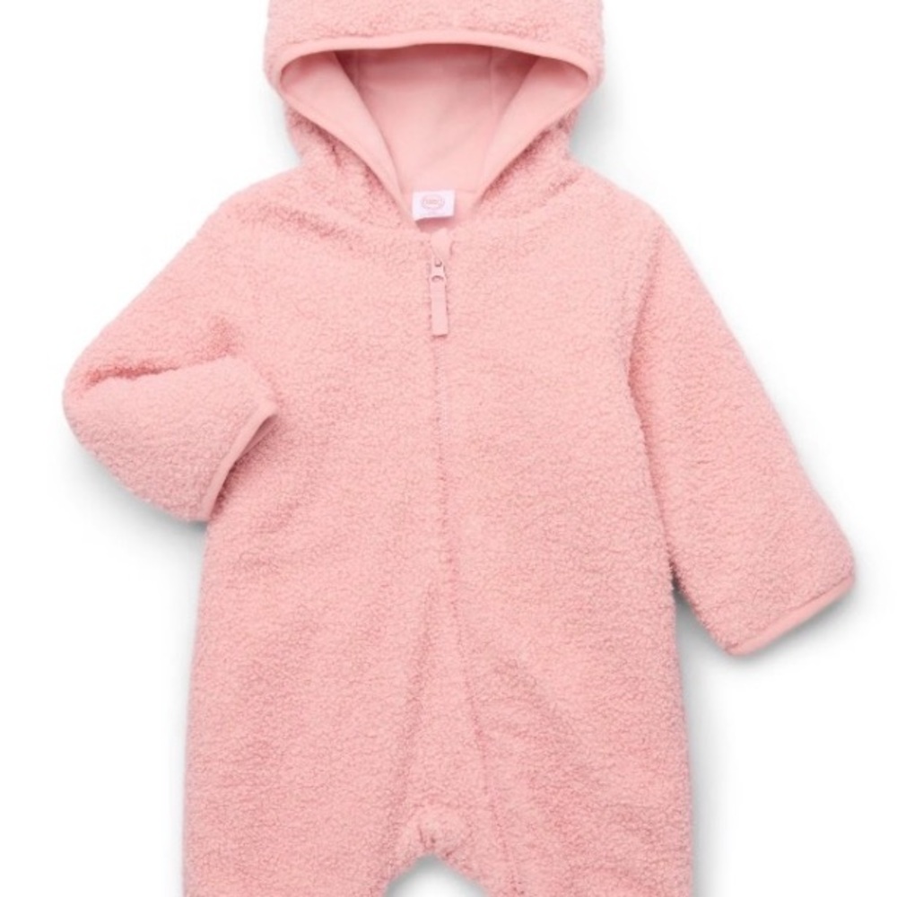 Wonder Nation Baby Teddy Fleece Pram with Hood, Size 0/3 months